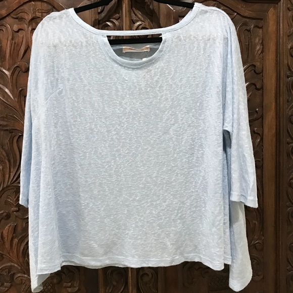 NWT Veronica M light blue keyhole asymmetrical top - Picture 4 of 7